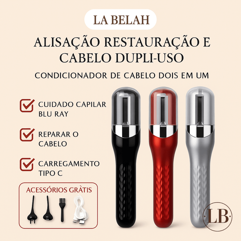 Escova Aparadora de Pontas Duplas e Corte Bordado Profissional - LA BELAH