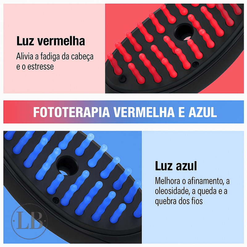 Escova Massageadora com Laser para Tratamento Capilar e Antiqueda - LA BELAH