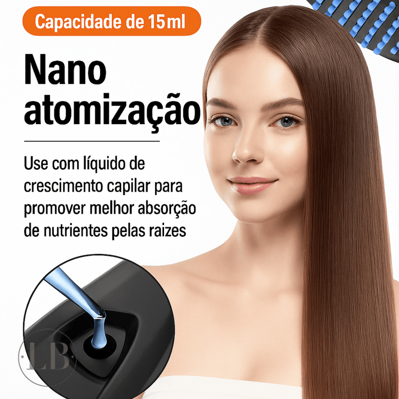 Escova Massageadora com Laser para Tratamento Capilar e Antiqueda - LA BELAH