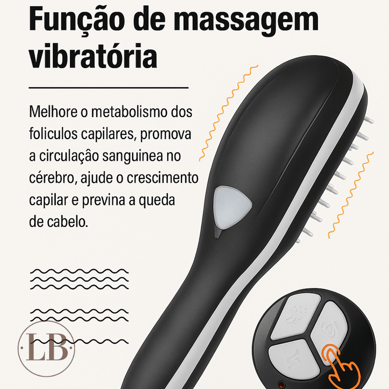 Escova Massageadora com Laser para Tratamento Capilar e Antiqueda - LA BELAH