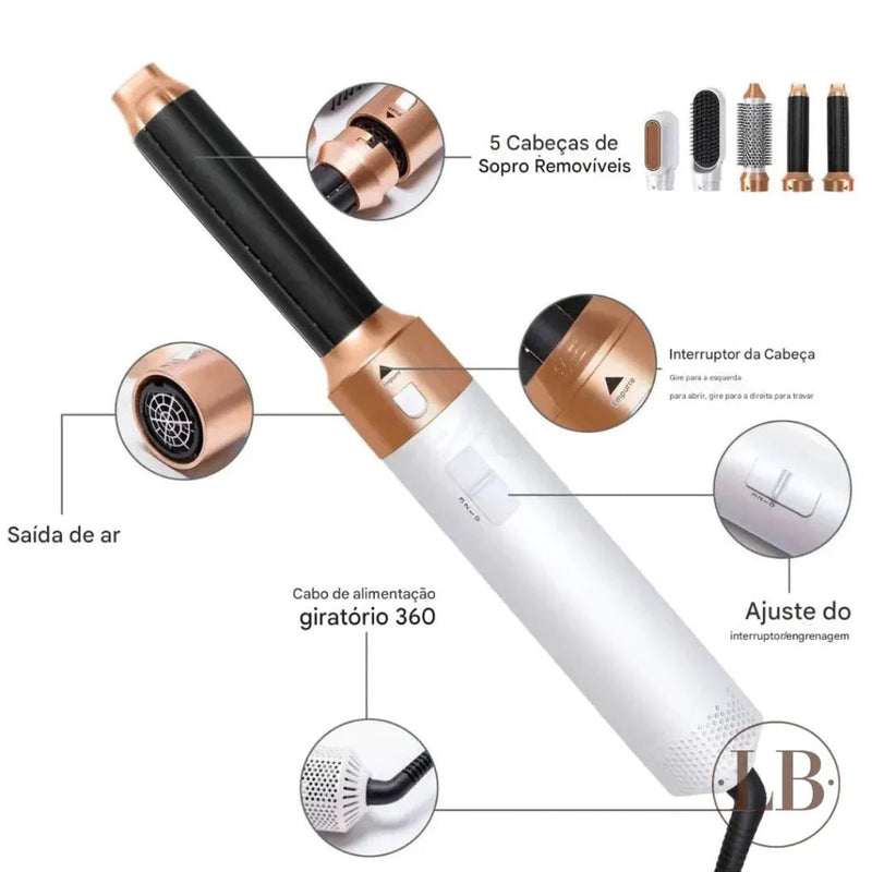 Escova Secadora 5 em 1 Modeladora Profissional - LA BELAH